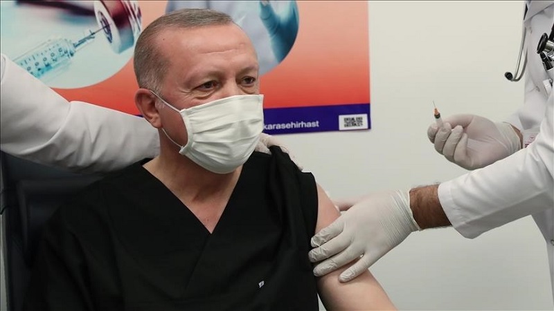 Turkey’s Erdogan receives 2nd dose of coronavirus vaccine