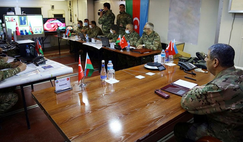  Azerbaijani, Turkish defense ministers observe joint activity of automated control systems (VIDEO)