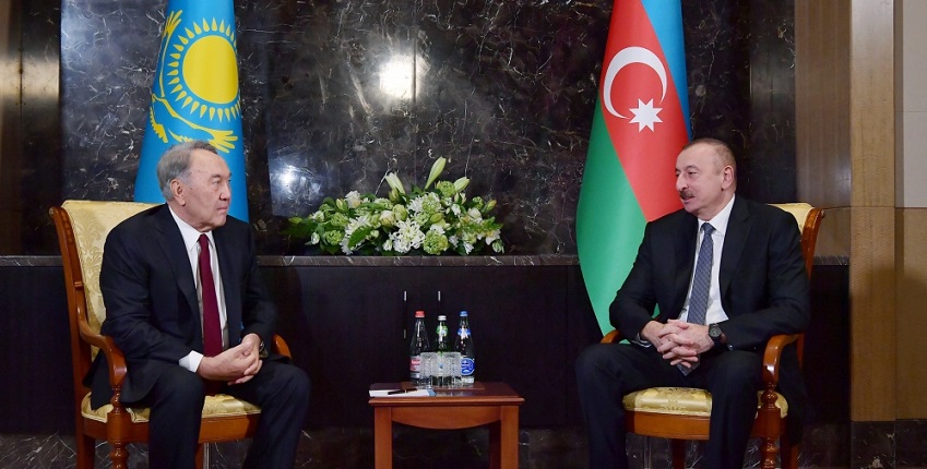 Azerbaijani leader and first Kazakh president hold phone talk 