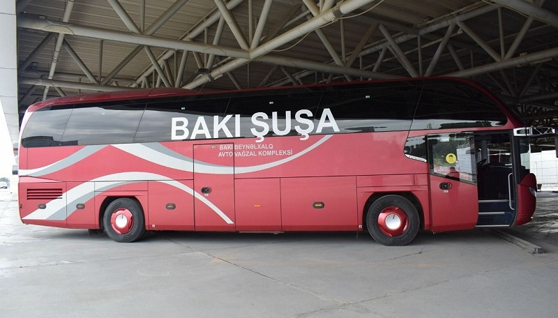 Azerbaijan: Another passenger bus departs to Shusha