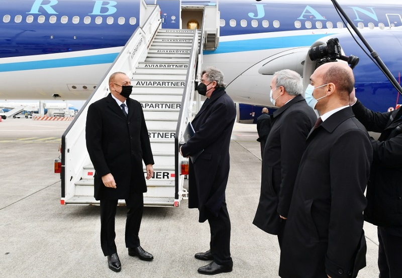 President Ilham Aliyev arrives in Brussels for working visit