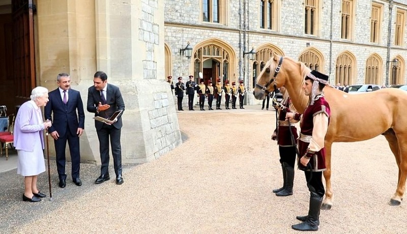 Karabakh horse presented to Queen Elizabeth II as gift from President Ilham Aliyev (VIDEO)
