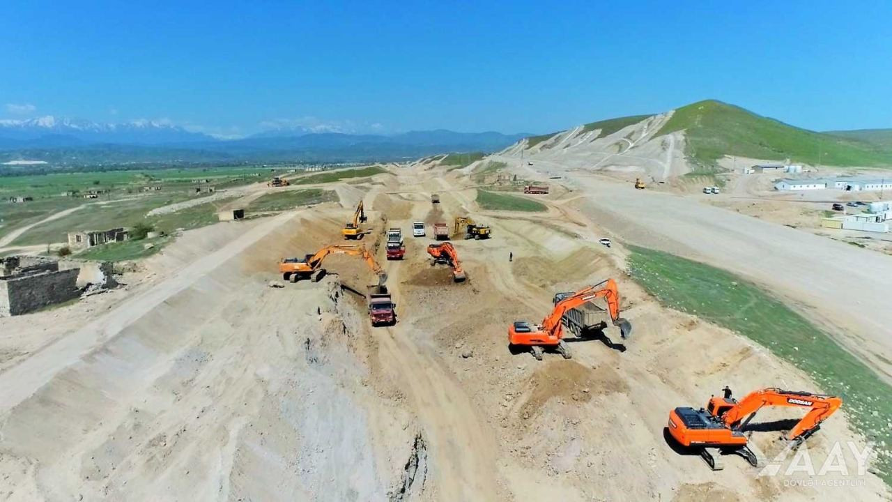 Azerbaijan continues construction of Horadiz-Jabrail-Zangilan-Agband highway (VIDEO)
