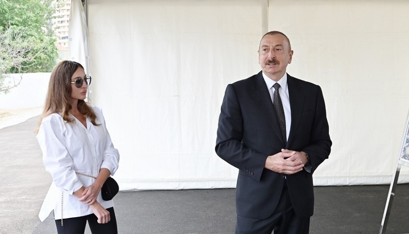 Azerbaijani president and first lady visit Aghdam district