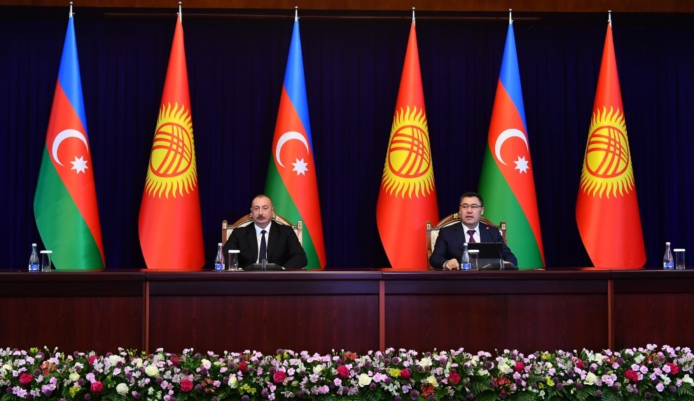 Azerbaijani, Kyrgyz presidents made press statements