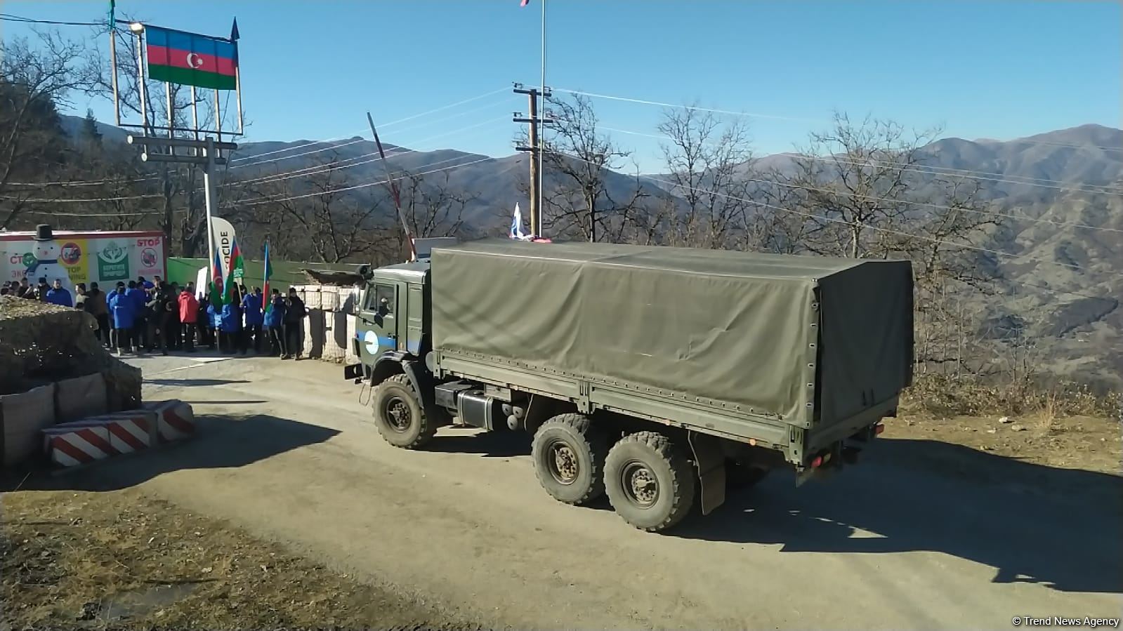 Another supply vehicle belonging to RPC passes along Azerbaijan's Lachin-Khankendi road