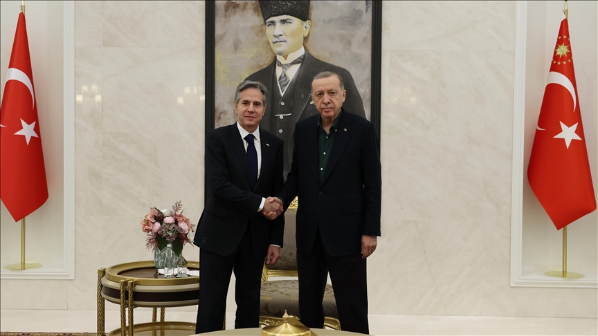 Turkish president receives US secretary of state in Ankara