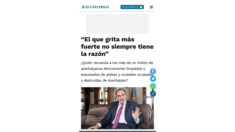 Mexican newspaper exposes Armenian lies