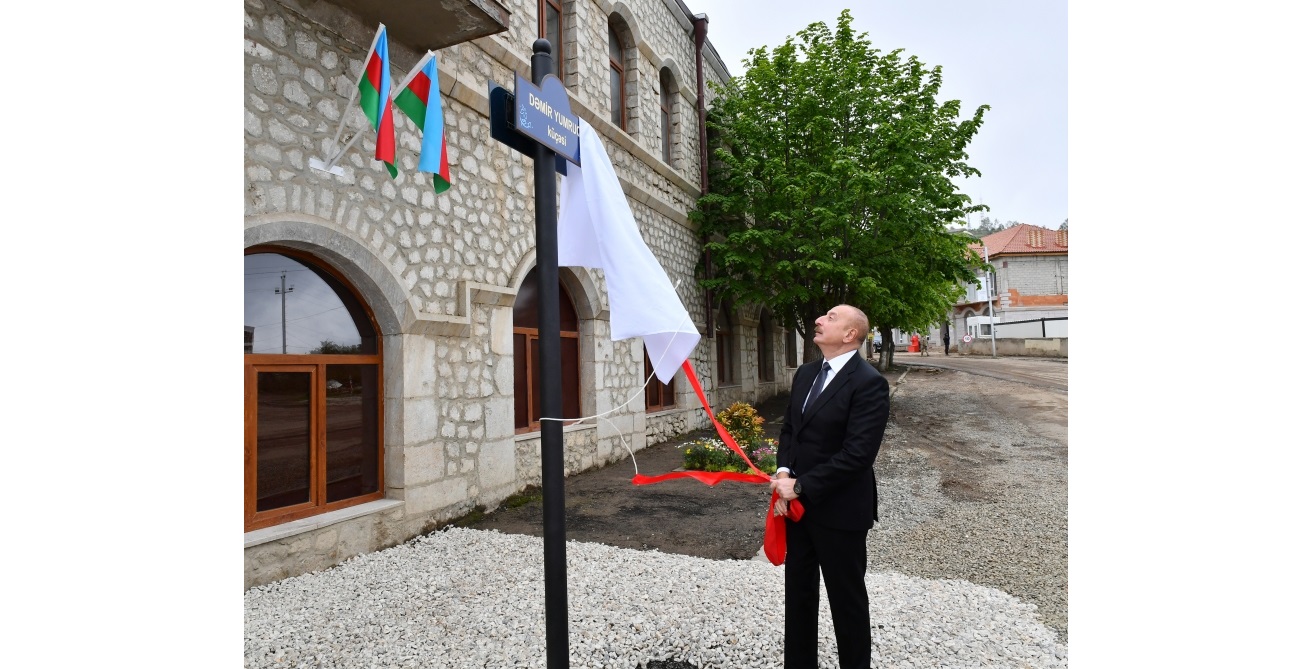President of Azerbaijan and First Lady attended unveiling ceremony of Iron Fist Street sign in Shusha